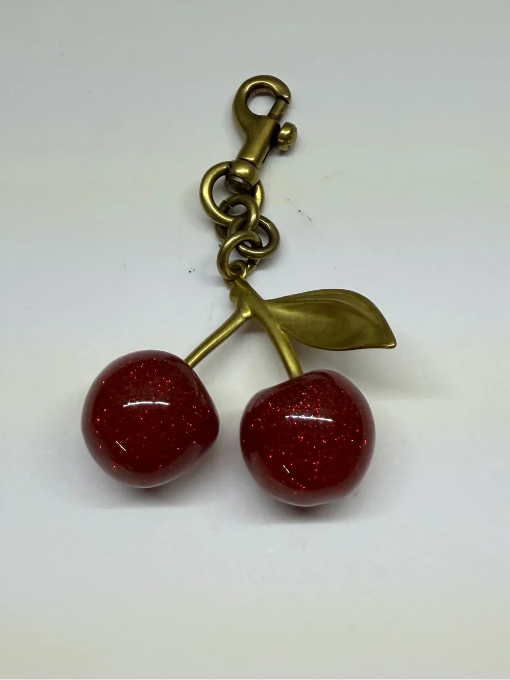 Cherry Charm Keychain - Red